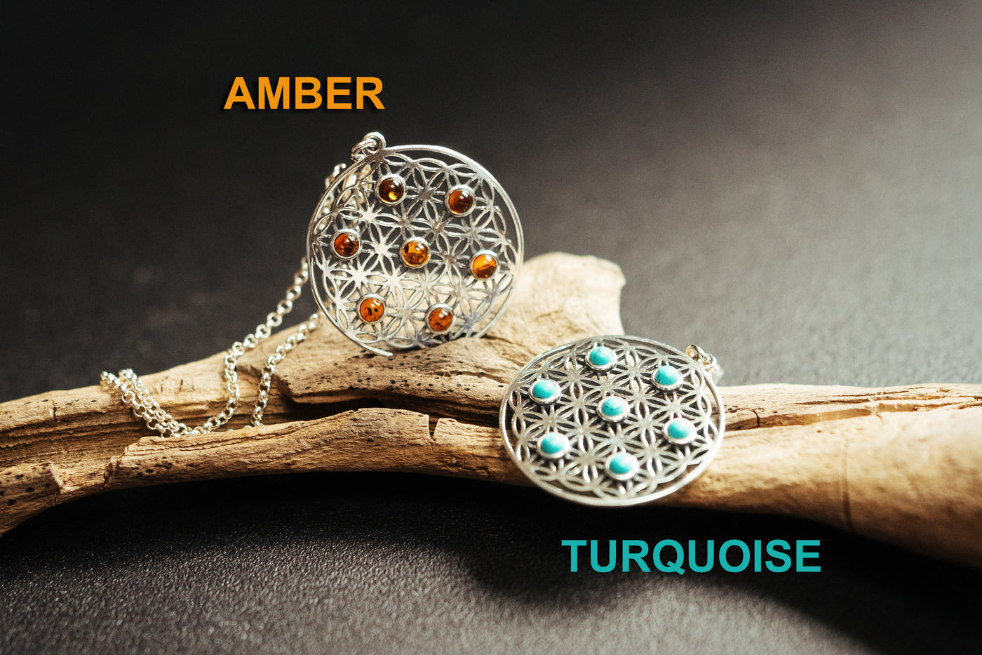 TURQUOISE / AMBER PENDANT