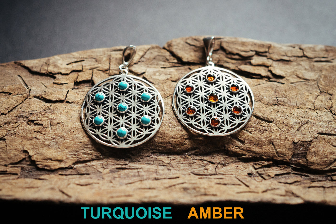 TURQUOISE / AMBER PENDANT