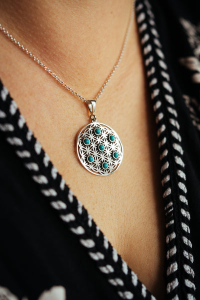 TURQUOISE / AMBER PENDANT