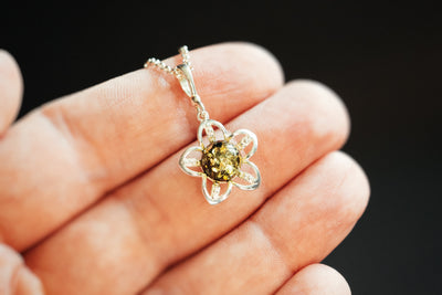Floral Amber Pendant