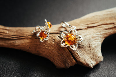 Floral Amber Pendant